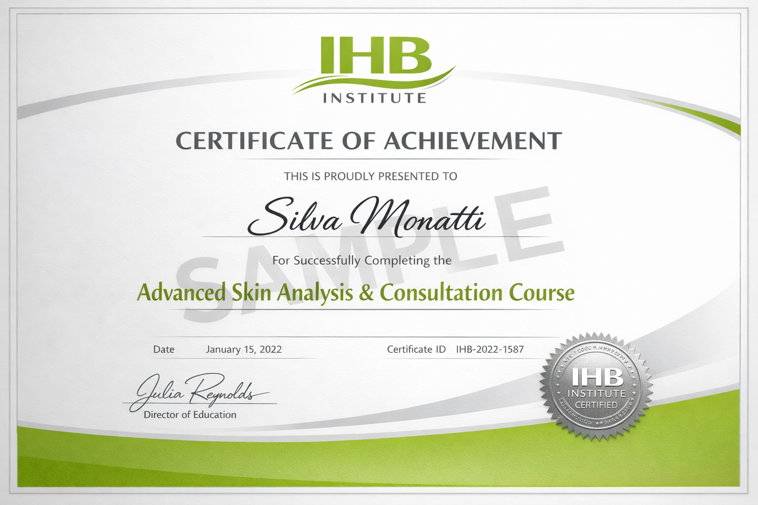 IHB Institute Professional Certificate Sample